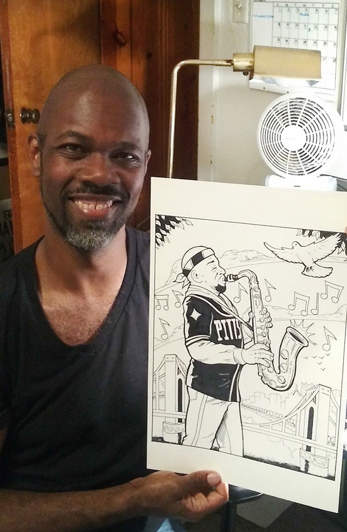 Download Pittsburgh Coloring Book Artist Profile Marcel Walker And His Portrait Of Saxophonist Reggie Howze Visual Art Pittsburgh Pittsburgh City Paper