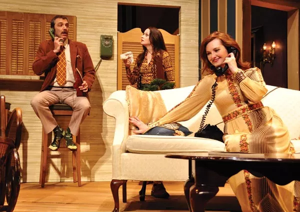 From left: Tony Bingham, Gayle Pazerski and Daina Michelle Griffith in PICT Classic's How the Other Half Loves - PHOTO COURTESY OF SUELLEN FITZSIMMONS