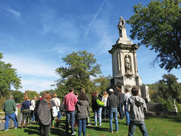 One of Allegheny Cemetery’s many notable gravesites - PHOTO COURTESY OF THE CITY OF PITTSBURGH OFFICE OF PUBLIC ART