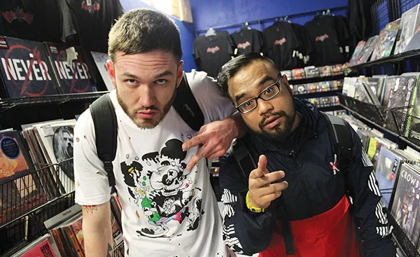 Beedie (left) with DJ Bamboo - PHOTO BY TREVOR LEARD