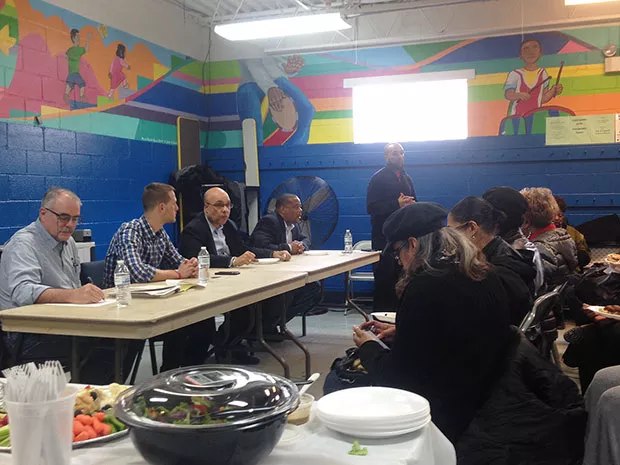 Developers and elected officials meet with Lincoln-Lemington residents at Pearson Recreation Center on March 11. - CP PHOTO BY RYAN DETO