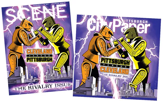 This week’s Cleveland Scene and Pittsburgh City Paper covers - COVER ILLUSTRATIONS BY PITTSBURGH ARTIST JIM RUGG