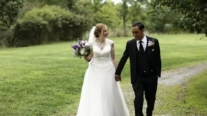 The First Friday couple Emily and Chris Brower, married in Riverview Park in 2019