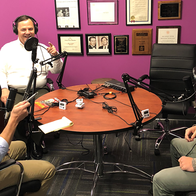 P100 hosts Dan Stefano (left), Paul Furiga (middle) and Logan Armstrong (right)