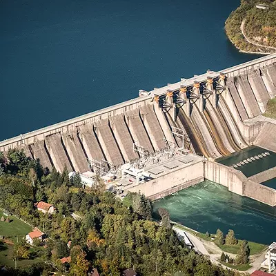 A hydro-electric dam
