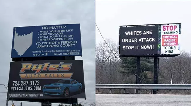 Armstrong County Dems accuse billboard company of "right-wing cancel culture" - Vimarsana News
