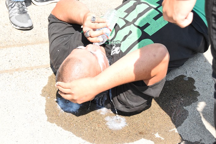 Right-wing enforcer Tiny got sprayed