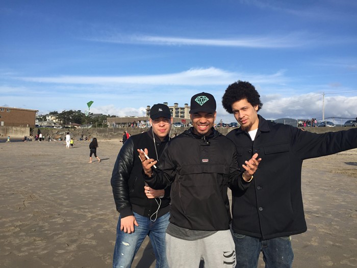 The Brothers Blanchard: Kwame, Tyson and Stephen, Jr. at what they hope will soon be the site of Afrodaddy’s Jazz Club