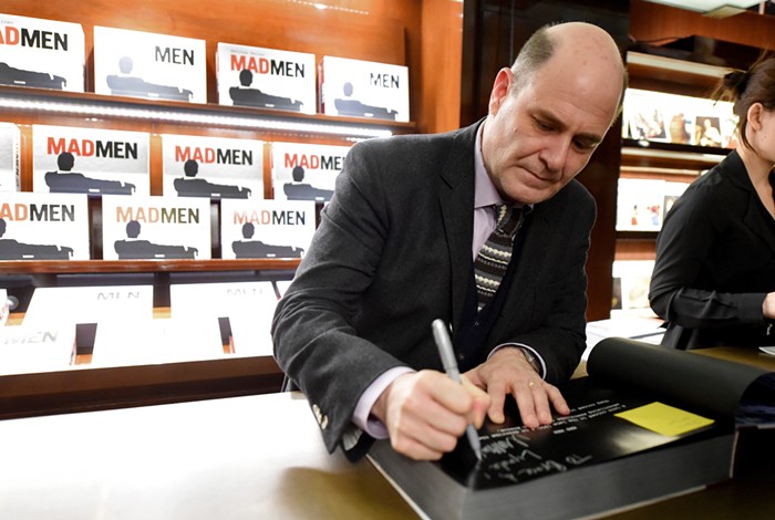 Matthew Weiner signs books in February.