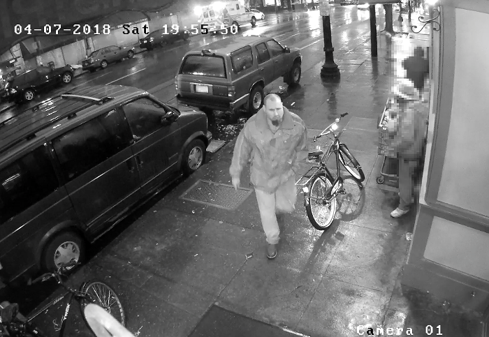 John Elifritz, entering the Cityteam Ministries shelter the evening of April 7.