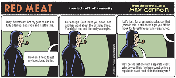 tousled tuft of temerity