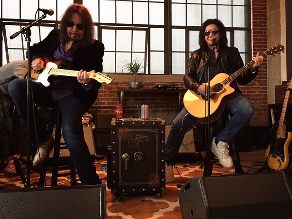 Gene Simmons (right) performing with Kiss co-founder Ace Frehley - PHOTO BY JAIME LEES