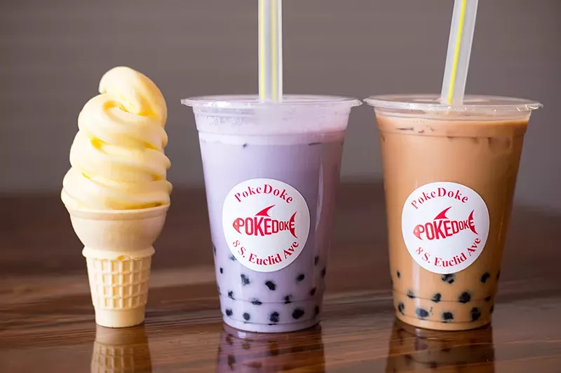 Dole pineapple soft-serve ice cream, taro bubble tea and milk tea are among the sweeter options. - MABEL SUEN