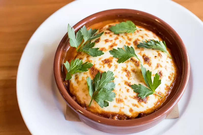 Roman gnocco is baked with pork ragu, bechamel and pecorino. - MABEL SUEN