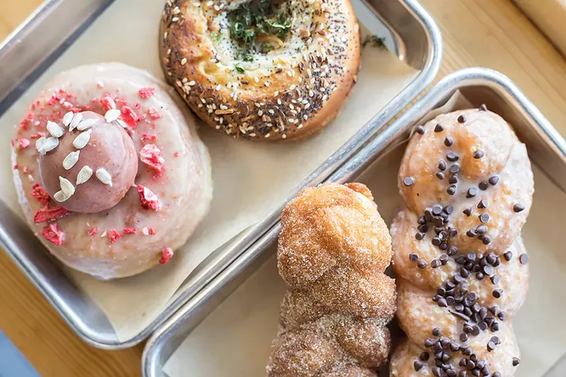 Baked goods include a few creative doughnuts. - MABEL SUEN