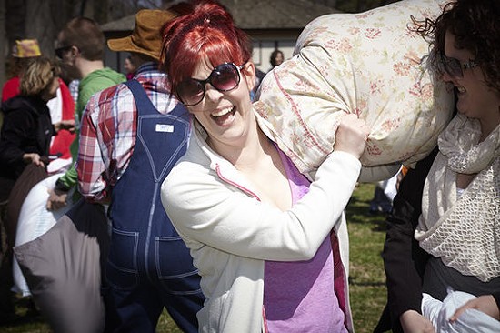 Pillow fight! - PHOTOS BY STEVE TRUESDELL