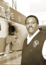 Better days: Floyd Irons coached Vashon's basketball squad for three decades and in 2004 was inducted into the Missouri Sports Hall of Fame