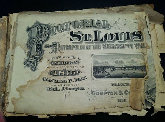 The cover of the  Brandon Clark's copy of Pictorial St. Louis. - IMGUR