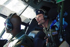 Smith (right) in flight. - COURTESY 109TH AIRLIFT WING