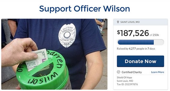 Officer Darren Wilson's second GoFundMe fundraising page. - VIA GOFUNDME