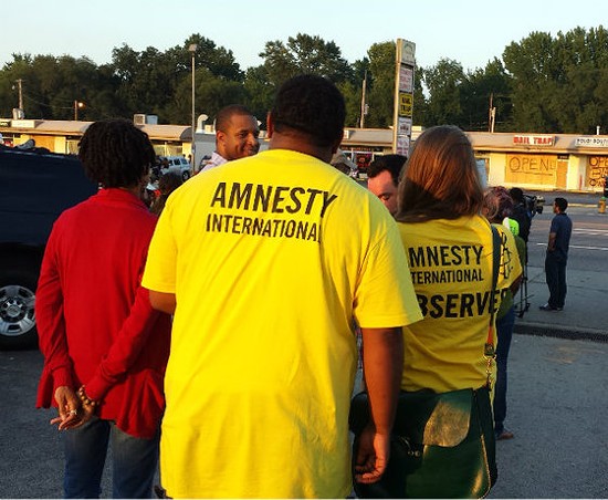 The Amnesty International delegation in Ferguson is the first of its kind -- ever -- to set foot in the United States. - JESSICA LUSSENHOP