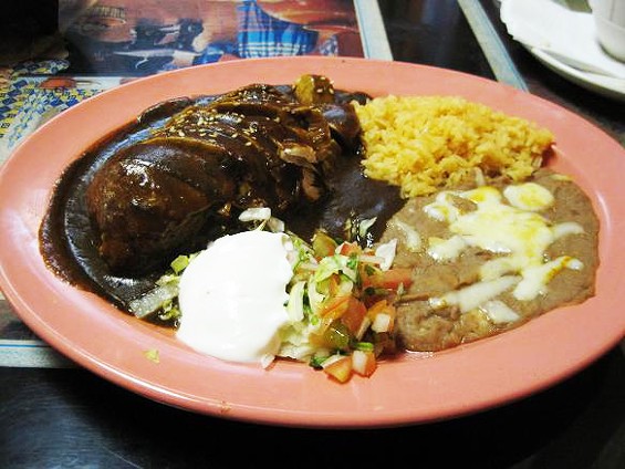 The mole poblano with chicken, a holdover dish at Taqueria los Tarascos - IAN FROEB