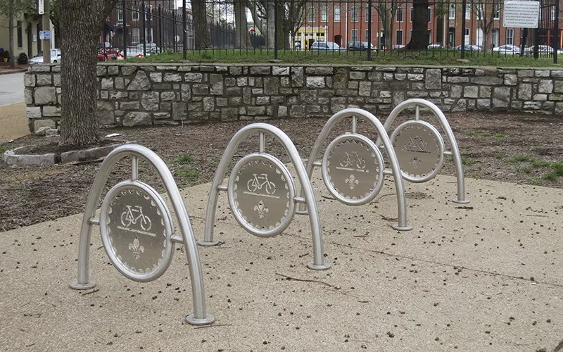 Bike racks around St. Louis are meant to encourage cycling. - PAUL SABLEMAN/FLICKR