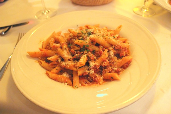 Penne amatriciana, better known as the "eviction notice" according to some pregnant women. - PHOTO BY LAUREN MILFORD