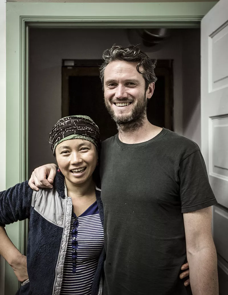 Pierce Powers and Lona Luo are raising Jane, 13, and Daniel, 3, as well as running Lona's Lil Eats. - PHOTO BY JENNIFER SILVERBERG