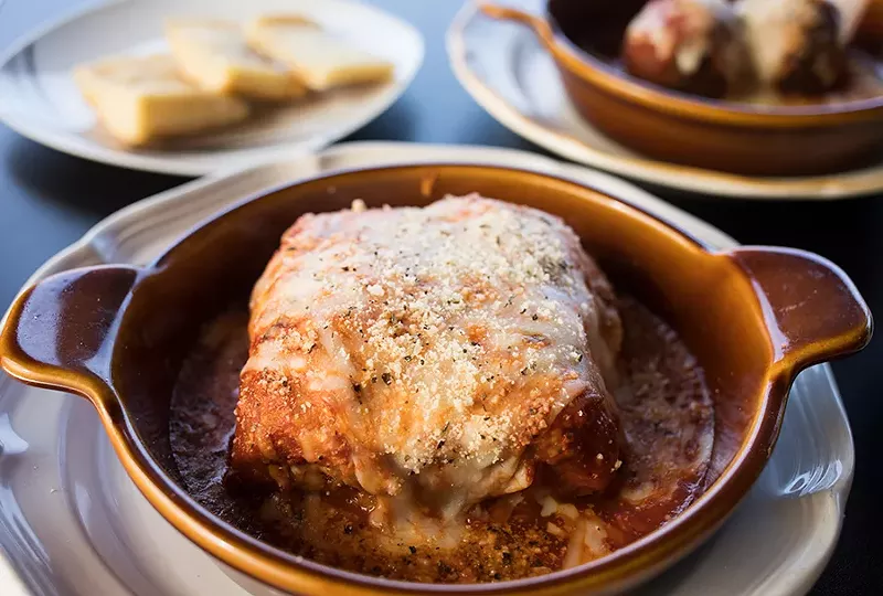Eggplant “lasagna” incorporates thin layers of eggplant in the place of noodles. - MABEL SUEN