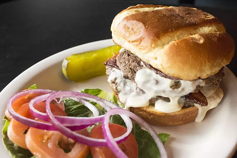 The Brickyard Tavern's burger -- a rare success. - PHOTO BY MABEL SUEN