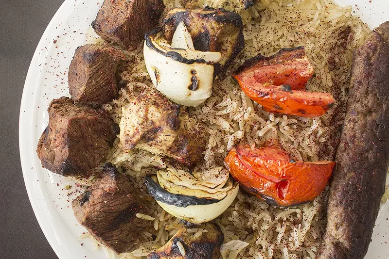 The kefta kebob has a delicious, sausage-like flavor. - PHOTO BY MABEL SUEN