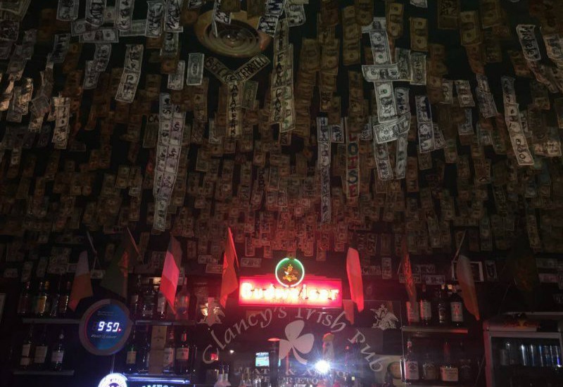 "A year of luck for a buck"? Try Clancy's ceiling. - PHOTO BY CHERYL BAEHR