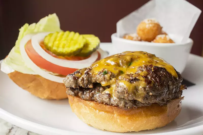 The "Scarlett Burger" could rival a double cheeseburger from Steak N Shake. - PHOTO BY MABEL SUEN