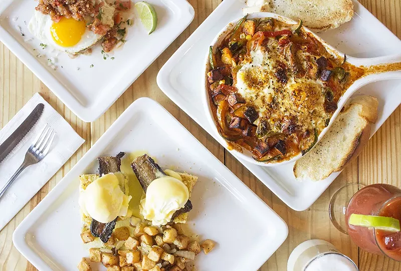 Highlights at Egg include the carnitas breakfast sope, veggie chakchouka and the cornbread benedict with smoked pork belly. - PHOTO BY MABEL SUEN