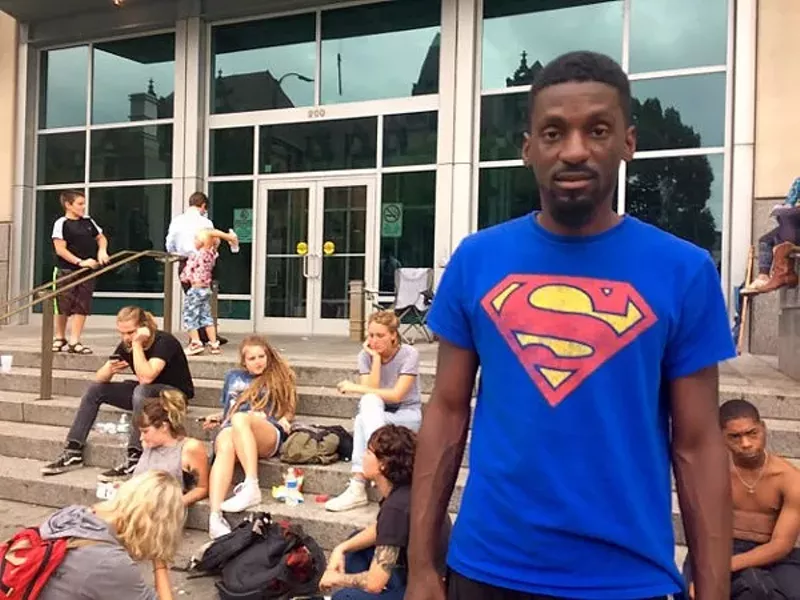 Bruce Franks stands outside the downtown justice center in 2017. - DANIEL HILL