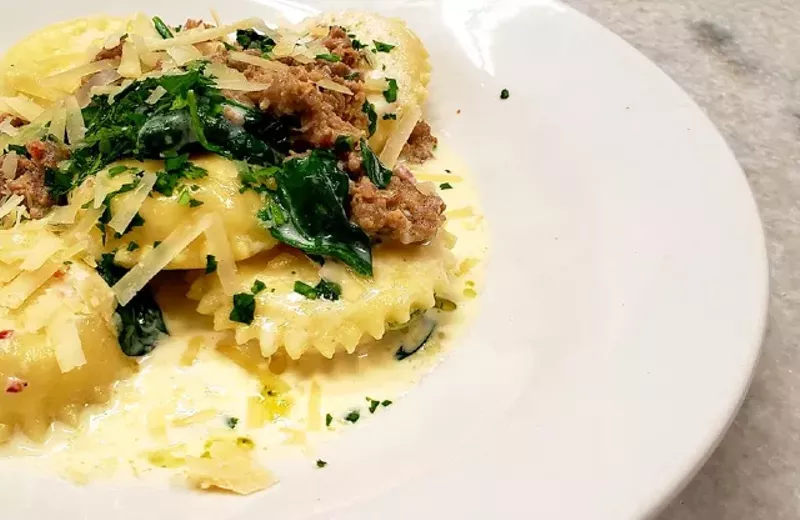 The prosciutto cotto ravioli is one of Noto's most popular pastas. - KRISTEN FARRAH