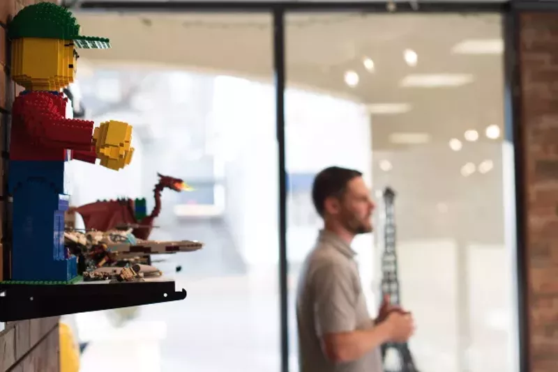 In addition to LEGO sets, the shop has a bunch of completed builds on display. - TRENTON ALMGREN-DAVIS