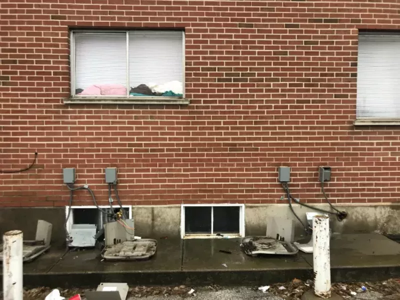 Only the bases of air-conditioning units remain. - RYAN KRULL