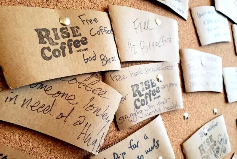Customers choose whoever they want to give their coffee or meal to. - KRISTEN FARRAH