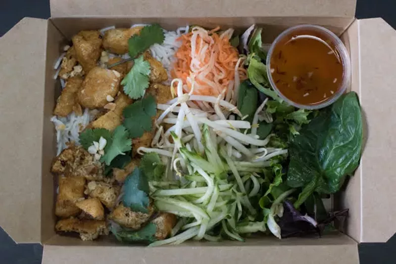 A noodle bowl packed up to go. - TRENTON ALMGREN-DAVIS