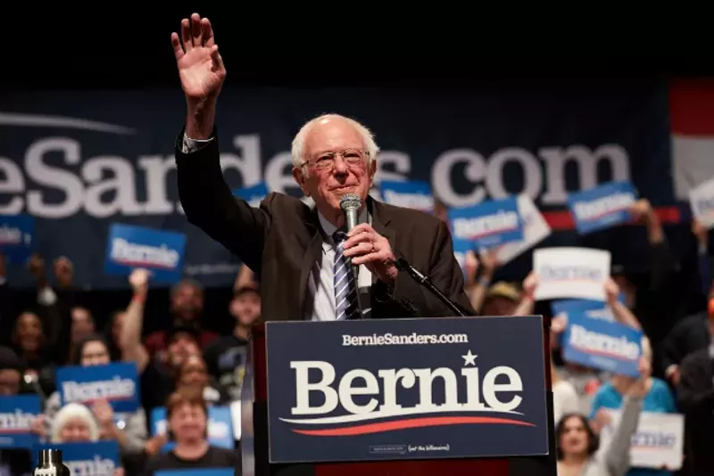 Sen. Bernie Sanders spoke to a packed house in St. Louis. - THEO WELLING