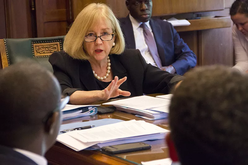 This evening City of St. Louis Mayor Lyda Krewson confirmed the first presumptive positive case of COVID-19 in the city. - DANNY WICENTOWSKI