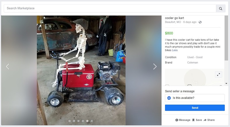 This is the best end-times ride we’ve seen yet. - SCREENGRAB FROM FACEBOOK MARKETPLACE