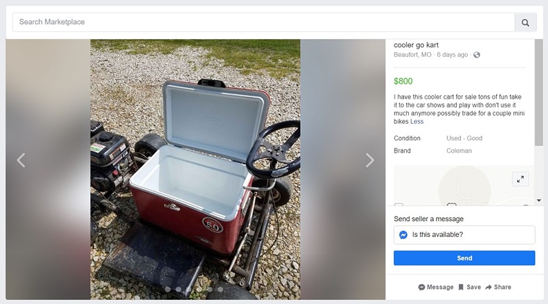 SCREENGRAB FROM FACEBOOK MARKETPLACE