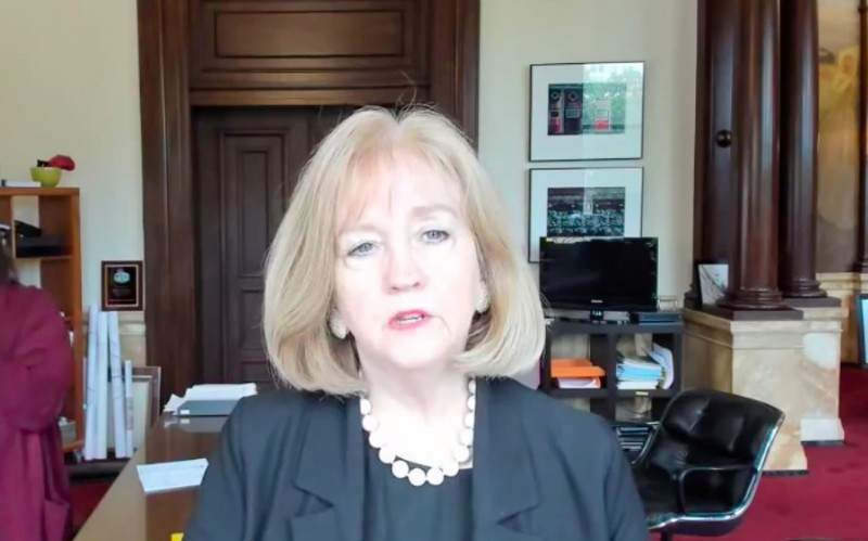 Mayor Lyda Krewson, speaking on a live Facebook broadcast on Monday, asked protesters to wear masks. - SCREENSHOT