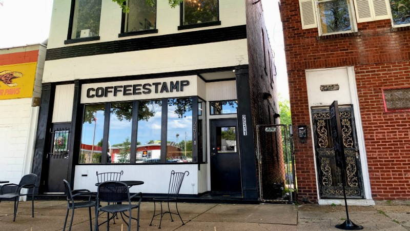 Coffeestamp Microroasters & Coffee Bar opened below the Clapp brothers coffee roasting operation. - DOYLE MURPHY