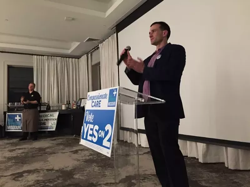 New Approach campaign manager John Payne announces the good news to supporters. - JAIME LEES