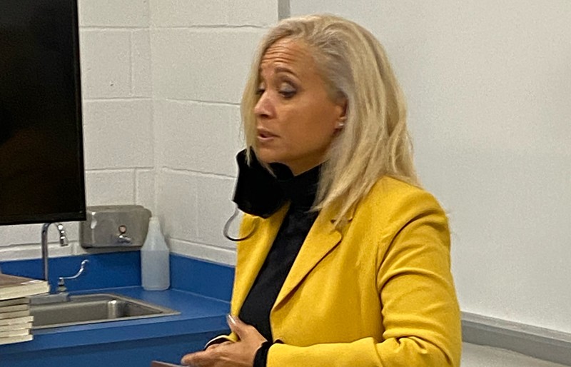City corrections commissioner Jennifer Clemons-Abdullah speaks to a group of CJC detainees her first day on the job. - ALFRED LONG'S FACEBOOK PAGE