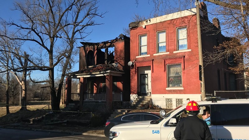 A St. Louis City firefighter was killed and another injured battling a fire on the 5900 block of Cote Brilliante. - RYAN KRULL